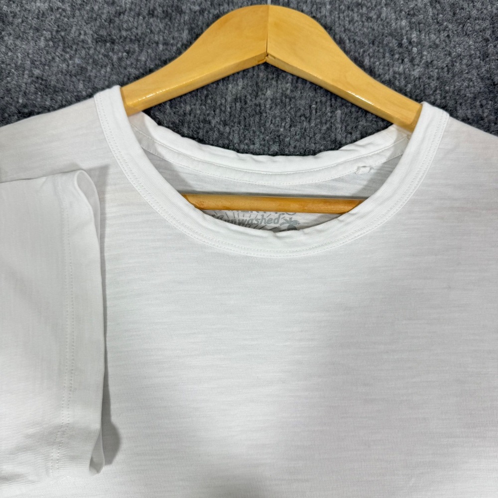 Faherty Sunwashed Tee Slub 100% Organic Cotton Womens M White Short Sleeve EUC
